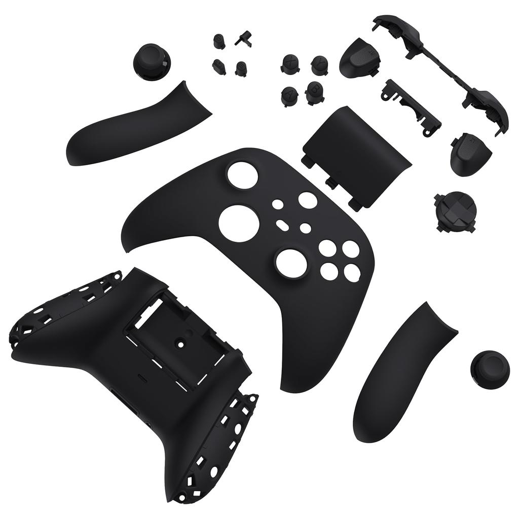 EXtremeRate Vollschalen-Tastenset für Xbox Series X S Ersatz-Seitenleisten-Griffe Vorder- und Rückschalenabdeckung für Xbox Core Wireless Controller Nicht &
