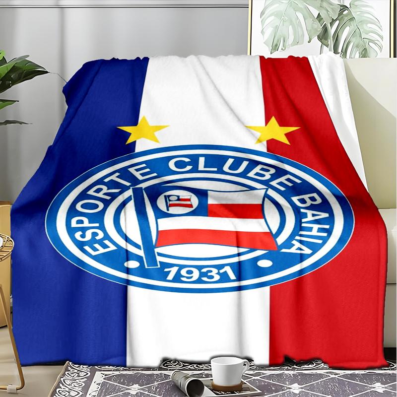 1 Stück Esporte Clube Bahia Sportverein Emblem Aufgedruckte Weiche Flanelldecke Überwurf für Schlafzimmer Wohnzimmer Sofa Camping Fan Geschenke Weihnachtsgeschenke