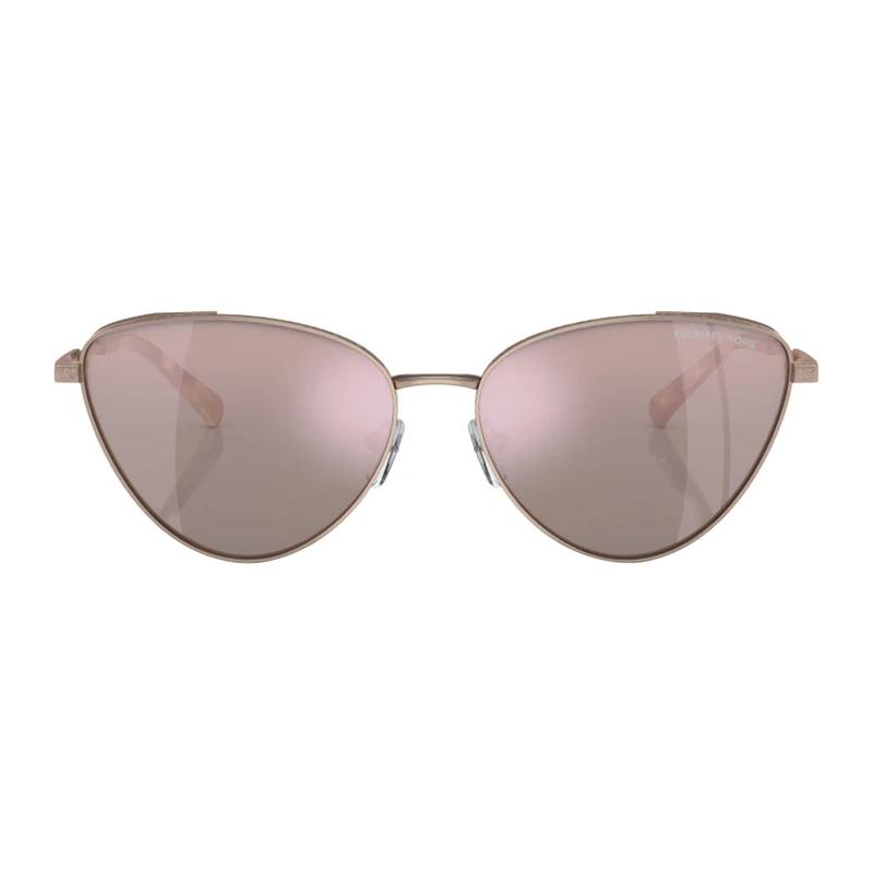 Michael Kors Temple Logo Metal Irregular Sunglasses Unisex Couple Style Gold
