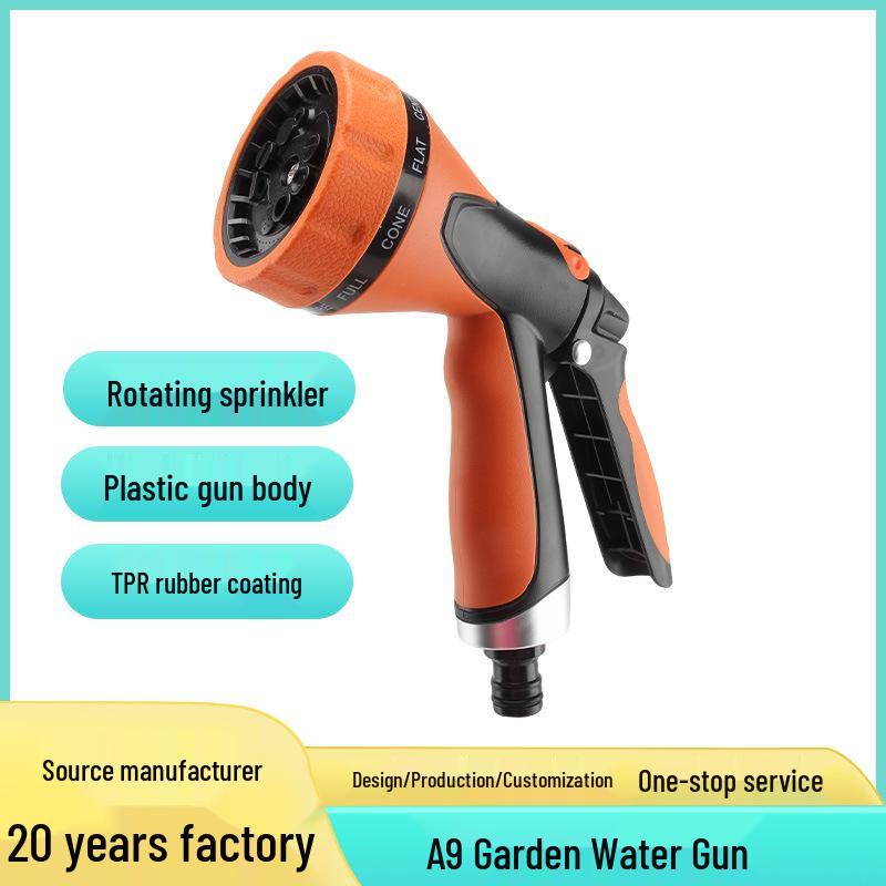 Rubberized 10-Function High-Pressure Shower Head Water Gun for Gardening & Car Wash