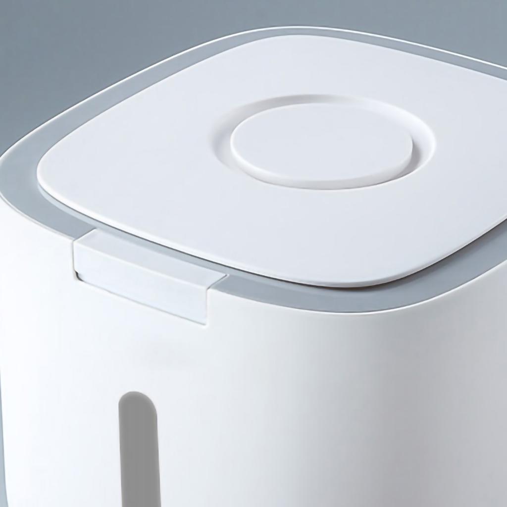 Rice Storage Box Sealed Moistureproof Thicker Portable Removable Storage Tank for Home Kitchen Large Size Grey