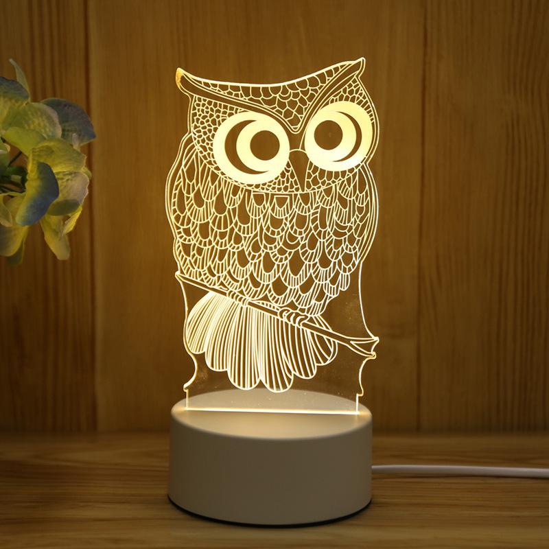 USB 3D LED Nachtlicht Tischlampe für Zuhause Schlafzimmer Dekor warmes Licht