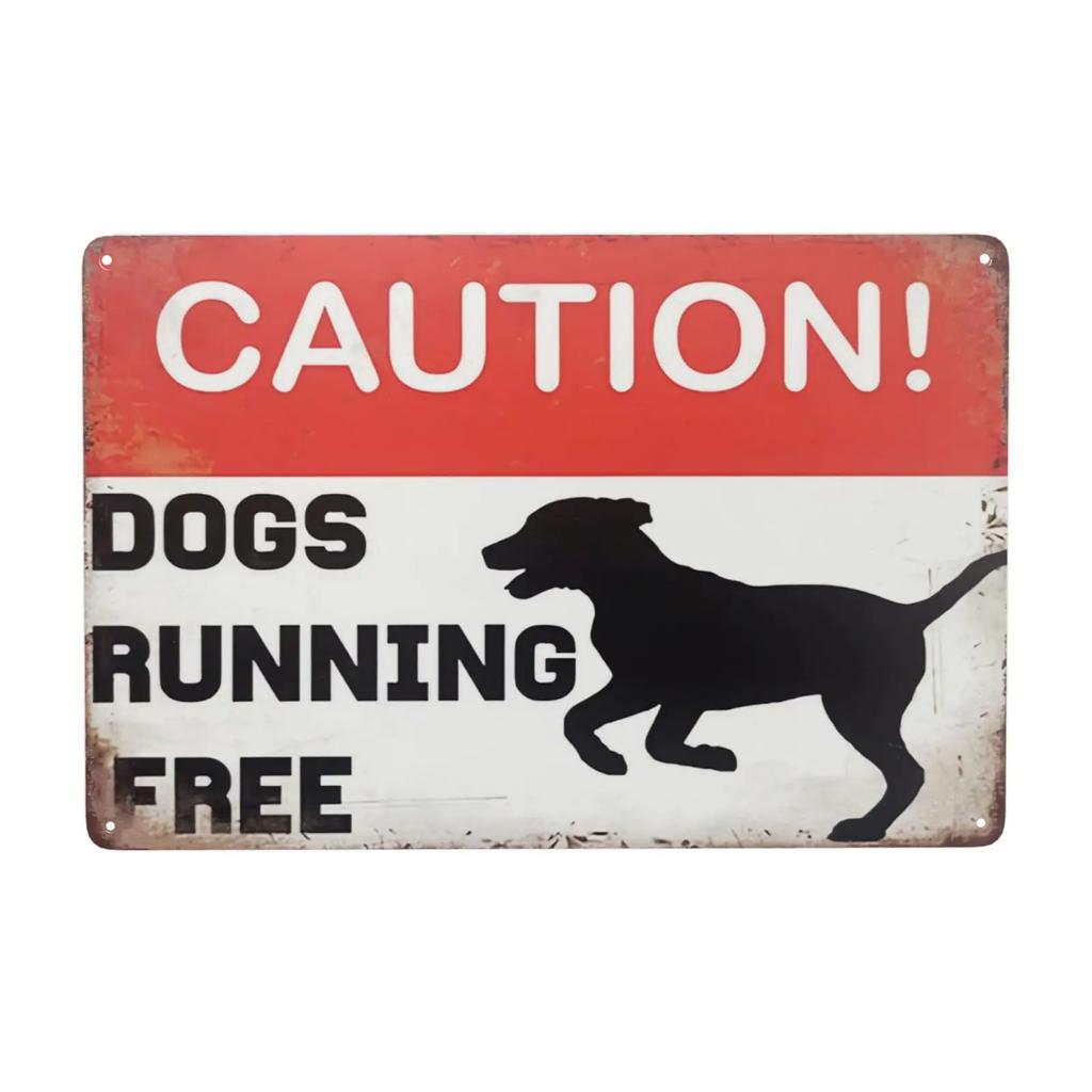 Pc Attention au Chien Panneaux Avertissement Interdiction d'Entrer Panneaux Métalliques Propriété Privée Chien sur les Lieux Panneau pour Jardin Décoration Extérieure x I