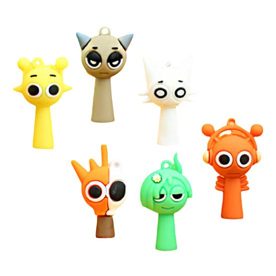 

6/24 шт. Мультяшный персонаж из музыки и игр, мини-модель мужского персонажа, фигурка, статуэтка, скульптура, игрушка, украшение, подарок для детей, взрослых, фанатов игр B