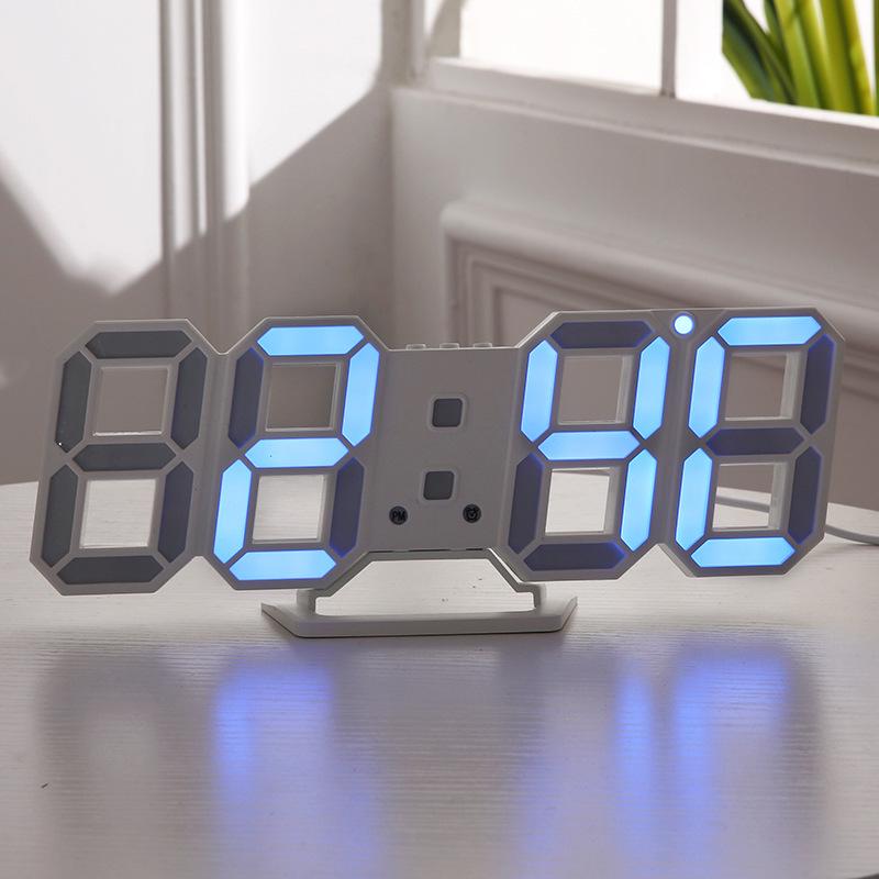 3D Three-dimensional Clock LED Alarm Clock Korean Electronic Clock Living Room 3D Wall Clock Digital Clock