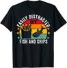 Easily Distracted By Fish And Chips Funny T-Shirt Classic T-shirt