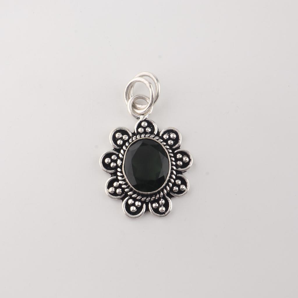 Grüner Turmalin Edelstein 925 Sterlingsilber Schmuck Hübscher Anhänger 1,37" Geschenk für Ehefrau CP-40-20