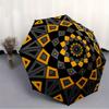 1pc Kaleidoscope Pattern Automatic Folding Umbrella, Portable & Foldable Design with 8 Ribs, Casual Outdoor Accessory Halloween and Christma