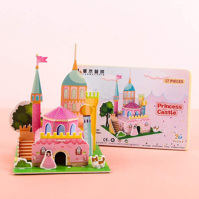 3D Foam Puzzle Set Childrens Building Toy Creative Diy Craft Educational Activity Kit for Kids 3-6Years Small Blocks Gift