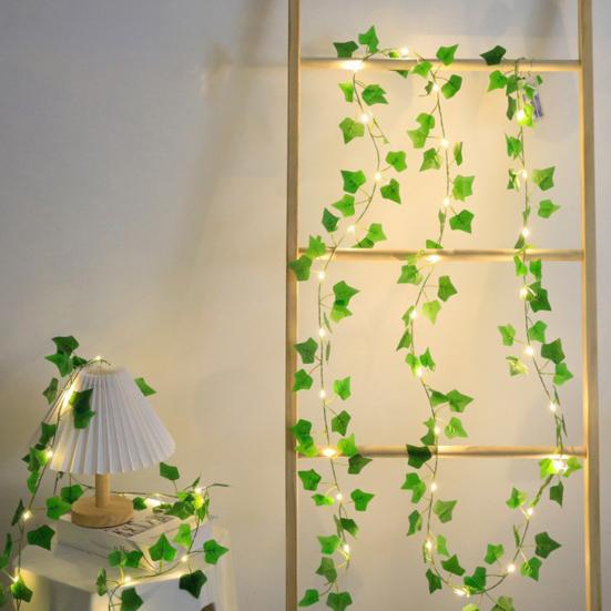 Artificial Light Faux Cherry 10 Ft Garland String Blossom Garland Green Creeper