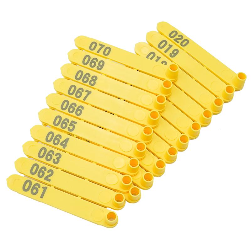 No.001-100 Sheep Ear Tag Signs Ear Laser Typing Copper Head Earrings with Words for Farm Animals Idetification Card 100Pcs