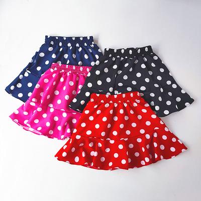 Faldas plisadas de lunares con volantes para niñas, minifalda de gasa de verano para niñas, ropa para niños