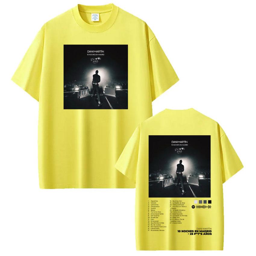 Singer Dani Martín Album 2026 Graphic Tee Men Women Vintage Hip Hop T Shirt Cotton Short Sleeve Oversized Fashion Loose Tshirts