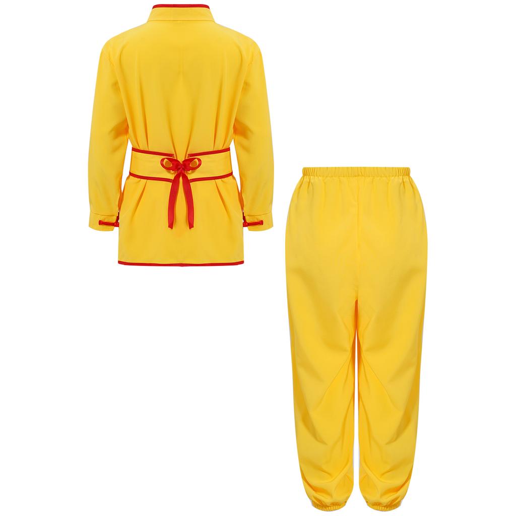 Unisex Kung Fu Performance Set für Kinder: Authentisches Chinesisches Kampfsport-Anzug mit Drachen-Design für Wettkampf & Show