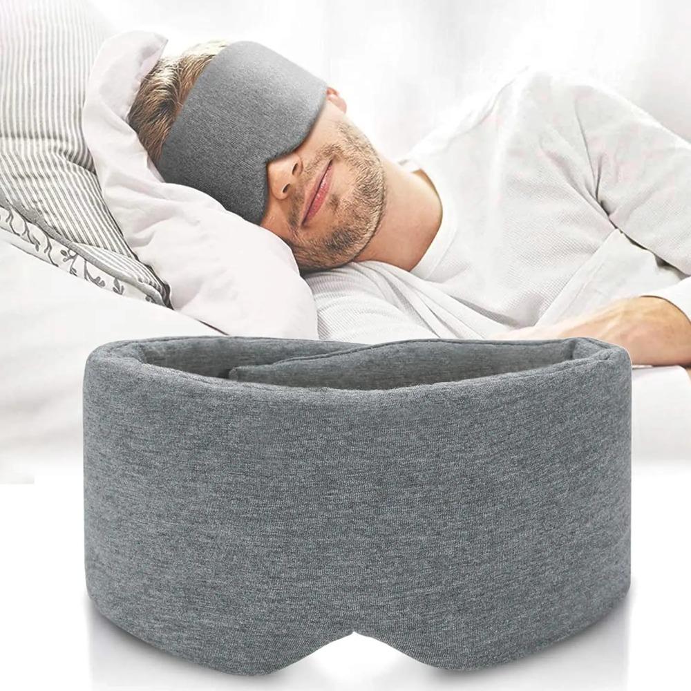 Sleep Mask for Men Women,100% Cotton Sleep Eye Mask with Fully Adjustable Strap, 100% Light Blocking Eye Mask for Sleeping