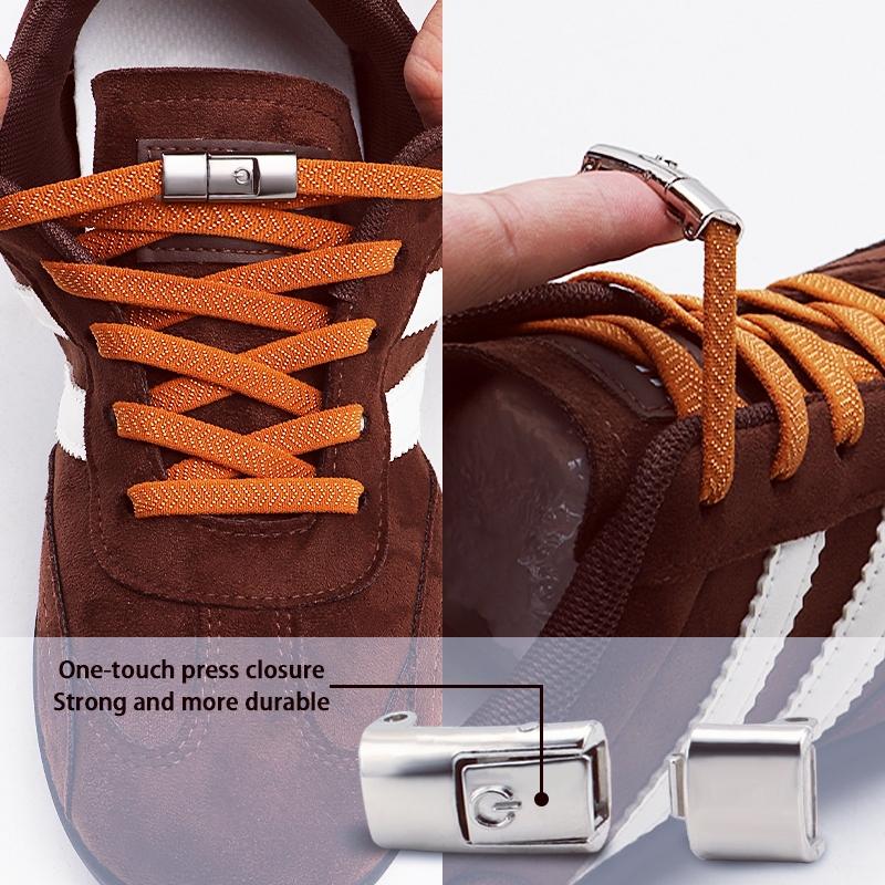 Elastische Schnürsenkel ohne Binden mit Druckverschluss, Ein-Touch-Schnürsenkel für Sneaker, Schnellverschluss-Ersatzschnürsenkel für Kinder & Erwachsene