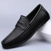 Fashion Leisure Walk Loafers Genuine Leather Mens Slip On Flats Comfortable Casual Shoe Outdoor Male Driving Footwear Business Moccasins