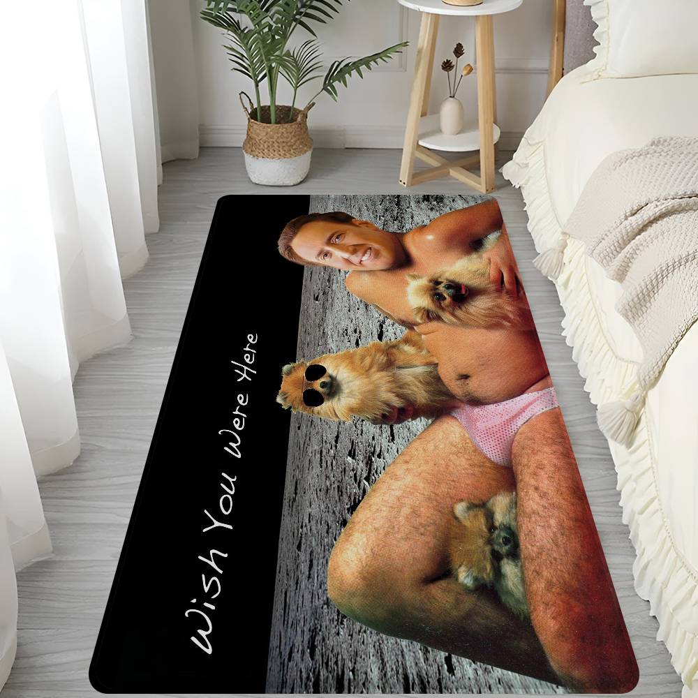 Nicolas Cage Face Hallway Carpet Washable Non-Slip Living Room Sofa Chairs Area Mat Kitchen Doormat Area Rug