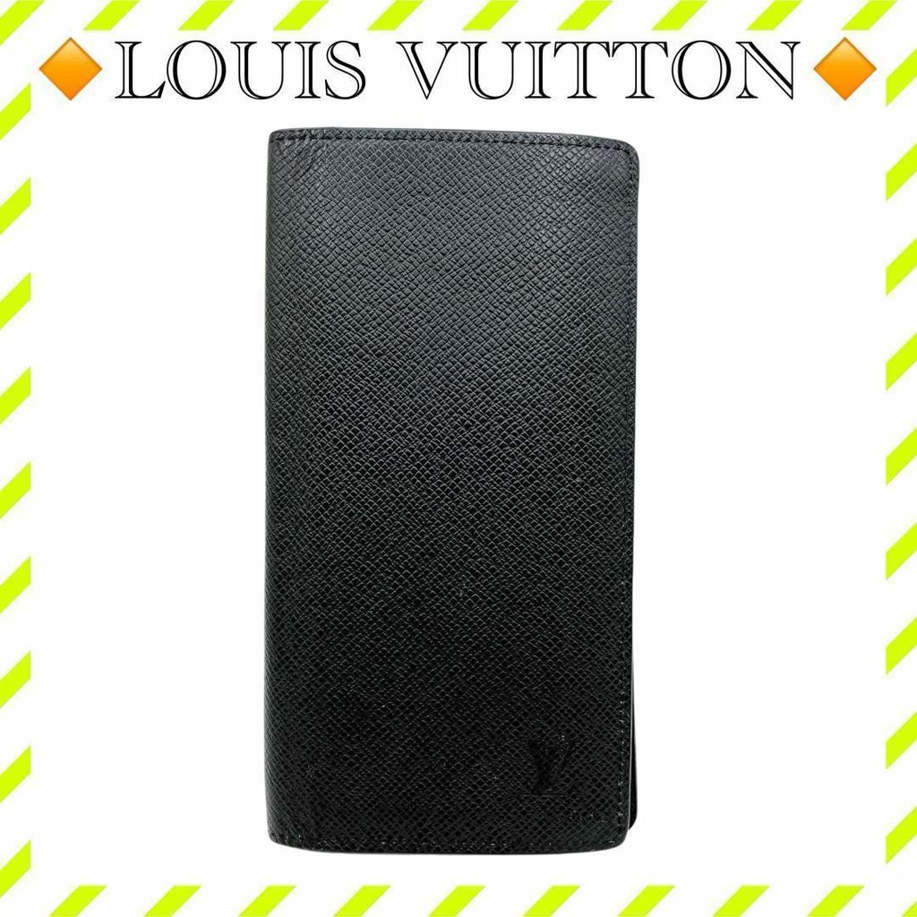 Used Good Condition Louis Vuitton M30501 Taiga Portefeuille Brother Long Wallet Black