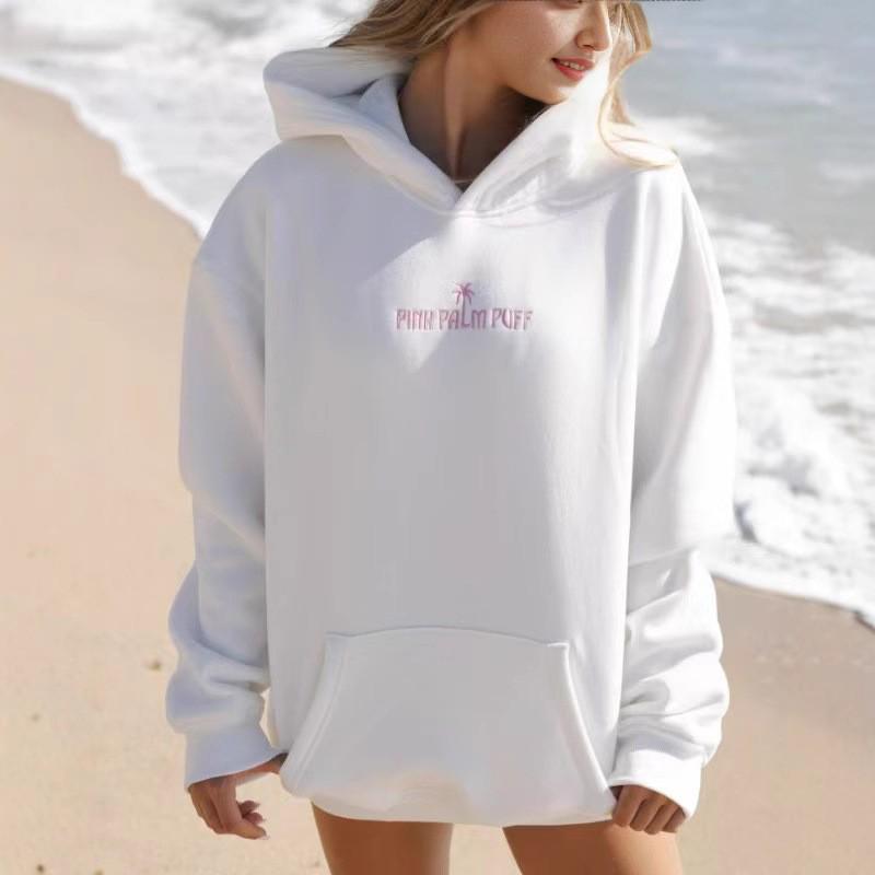 Women's Drop Shoulder Ribbed Embroidered Hoodie by ChasingSunsets, EU Size 2026