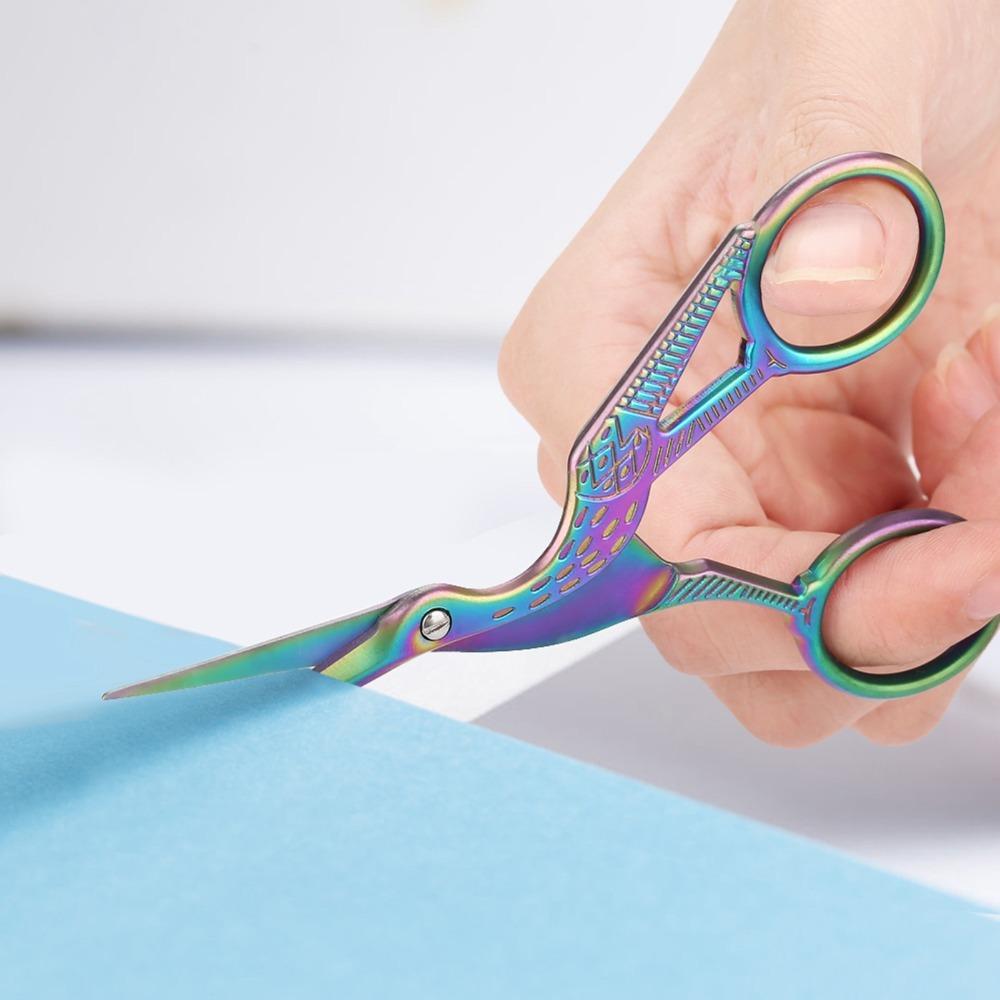 Stainless Steel Embroidery Scissors Sharp Tip Sewing Scissors Crane Shape Scissors  For Embroidery