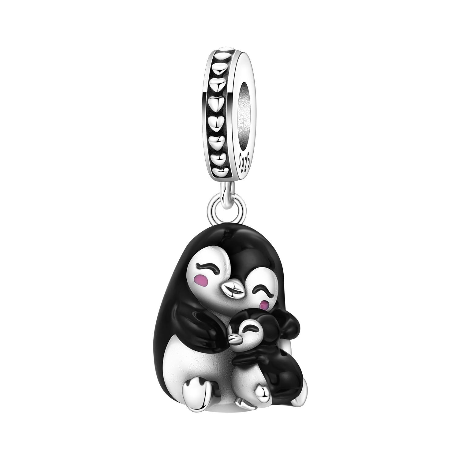 

PANPOKI Copper Metal Cute Penguin Animals Pendant Bead Component Bead Components Authentic Original Pendant Bead Components Bracelet High Quality