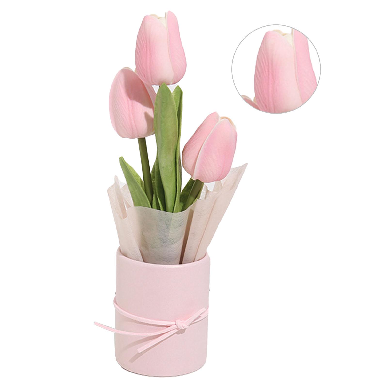 

Букет тюльпанов своими руками, настоящие искусственные цветы ручной работы, букеты для свадьбы, украшения дома розовый