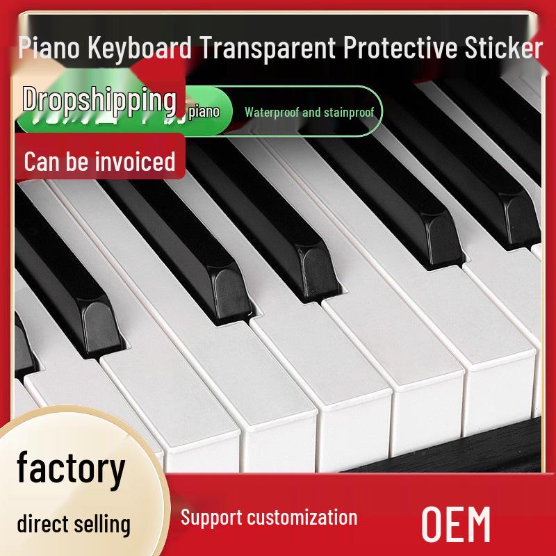 

Universal Piano Keyboard Protector Stickers, Transparent, Stain and Yellowing Resistant, for 88, 61, and 54 Keys