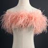 5-Layer Color Encrypted Bold Ostrich Feather Strip Latin Dance Dress Fashion Diy Handmade Clothing Accessories