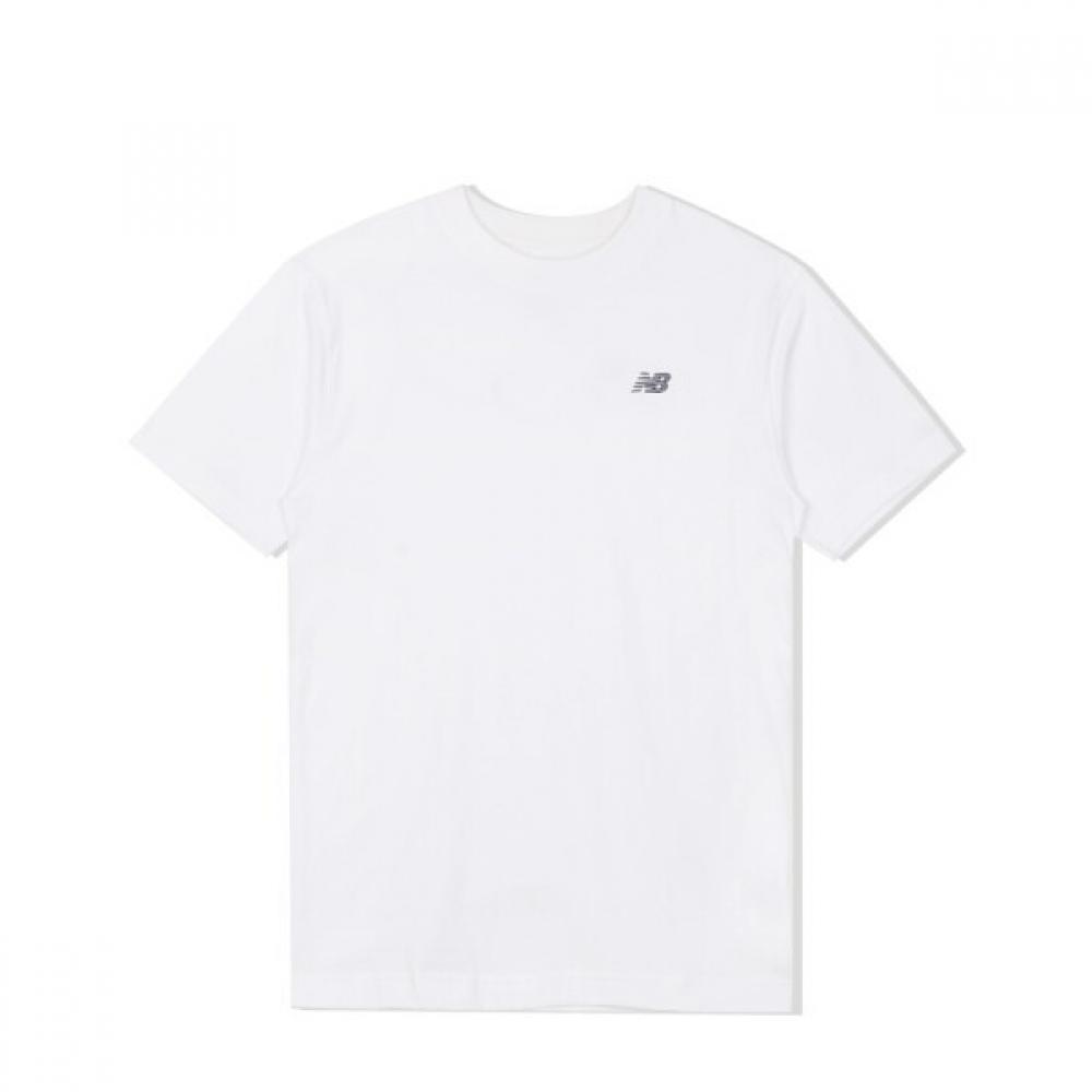 New Balance Men S ShorT Sleeve T ShirT SporTS eSSenTialS coTTon whiTe mT41509 wT