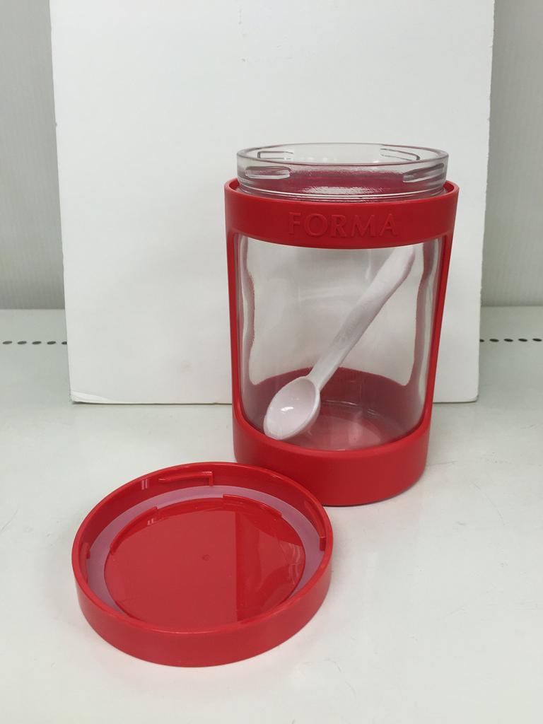 Asvel Glass Seasoning Pot White 1131 "Forma"