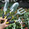 Gardening & Landscaping Tool Set: Iron Shovel with Magnesium Aluminum Alloy, Silicone Handle - 4 Pieces