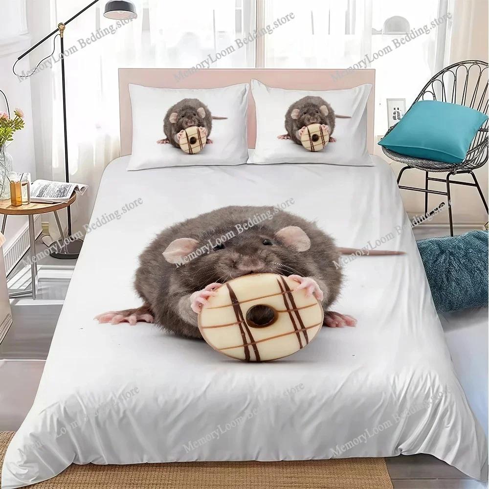 Lovely Rats Boys Duvet Cover Set Home Style Bedding Soft Laundry Cotton Bed Student Dormitory Gift Home Textileextile963