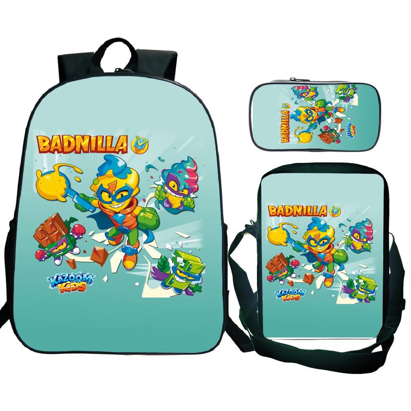 3Pcs/set Superzings Kazoom Kids Backpack Superthings Teenager Students Schoolbag Rucksack Children Laptop Daypack