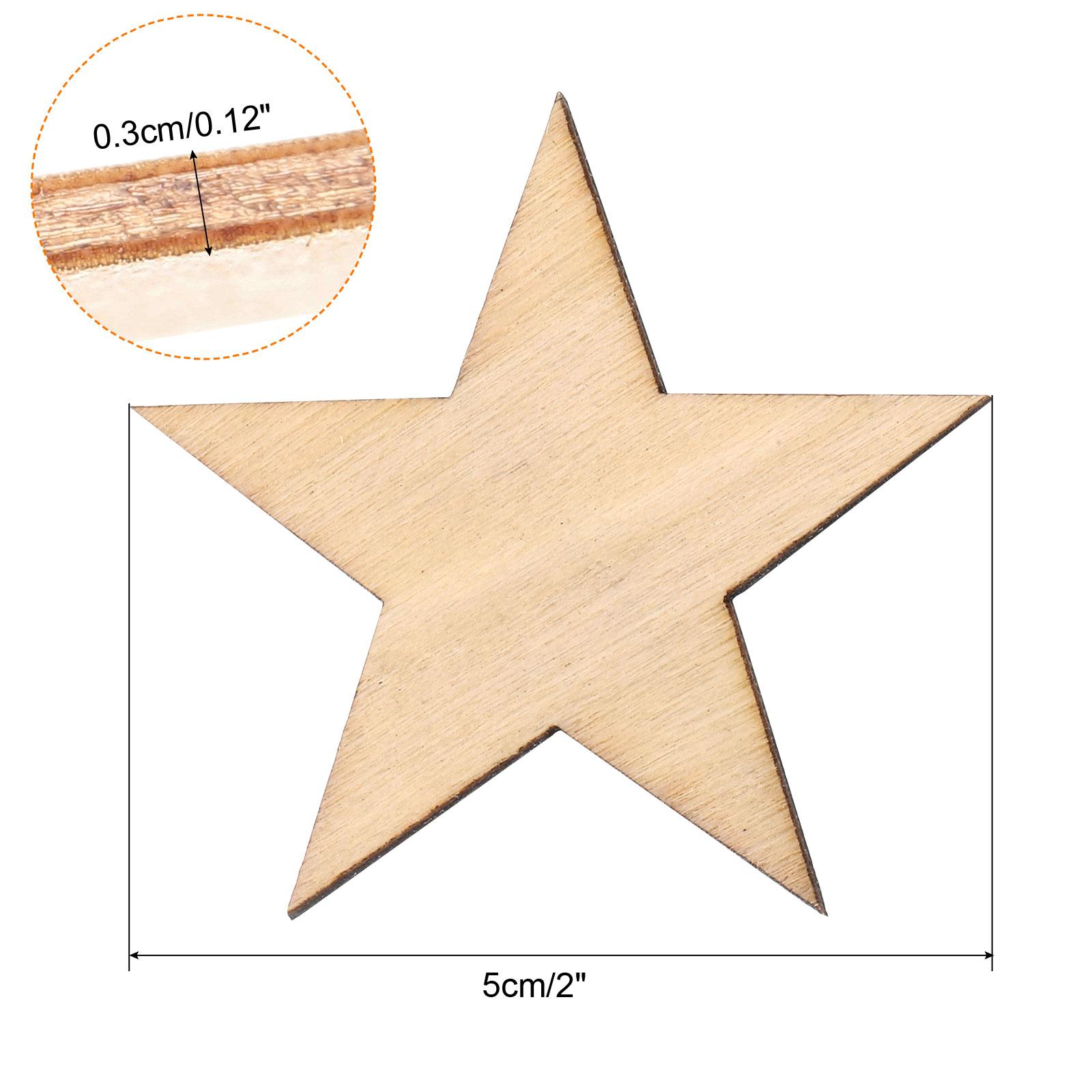 50 шт. Деревянные звезды Необработанное дерево 5 см(2 ) Вырезы в форме звезды Деревянные вырезы Плитки для DIY поделок Украшение дома Живопись