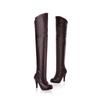 Sexy Spuer High Heel Over The Knee Boots Women Platform Stretch Boots Zipper Autumn Winter Fashion Women Shoes Black White