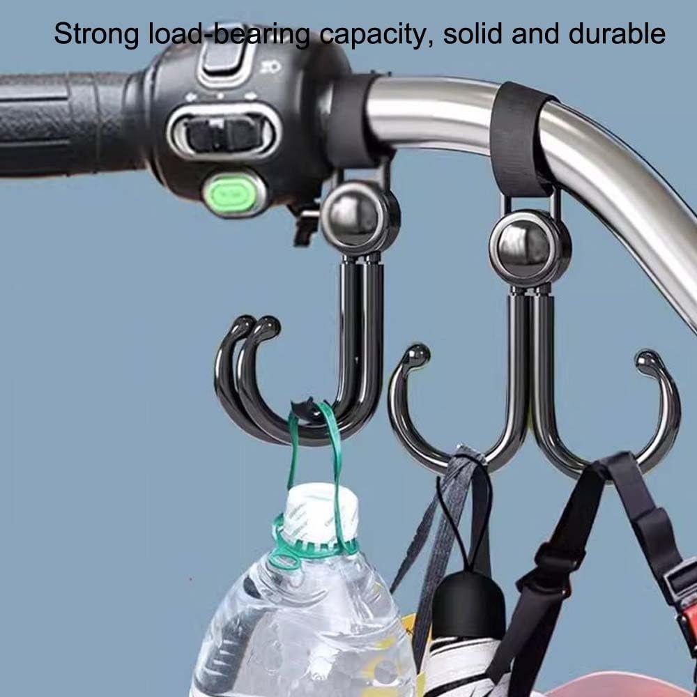 360 Degree Rotating Heavy Duty Handlebar Hanging Clamp On Hanging Hook Stroller Hook Electric Bike