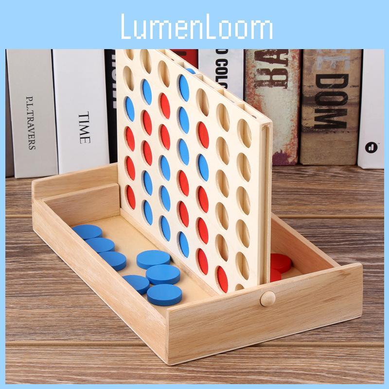 Wooden 4 Chess Connected Line Game Board Children Puzzle Toy For Classroom And Home Use