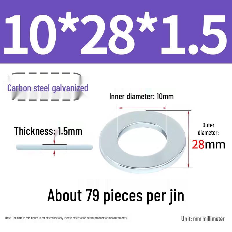 Oversized Thickened Galvanized Iron Flat Washer M2M3456810-M6