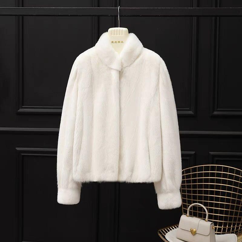 2025 New Women's Fashionable Stand Collar Environmentally Friendly Mink Fur Mink Coat
