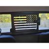 Rear Middle Window American Flag Decal For Ford Ranger 2018-  2024 2025, Back Centre Sliding Window Glass USA Flag Vinyl Sticker (Matte Black)