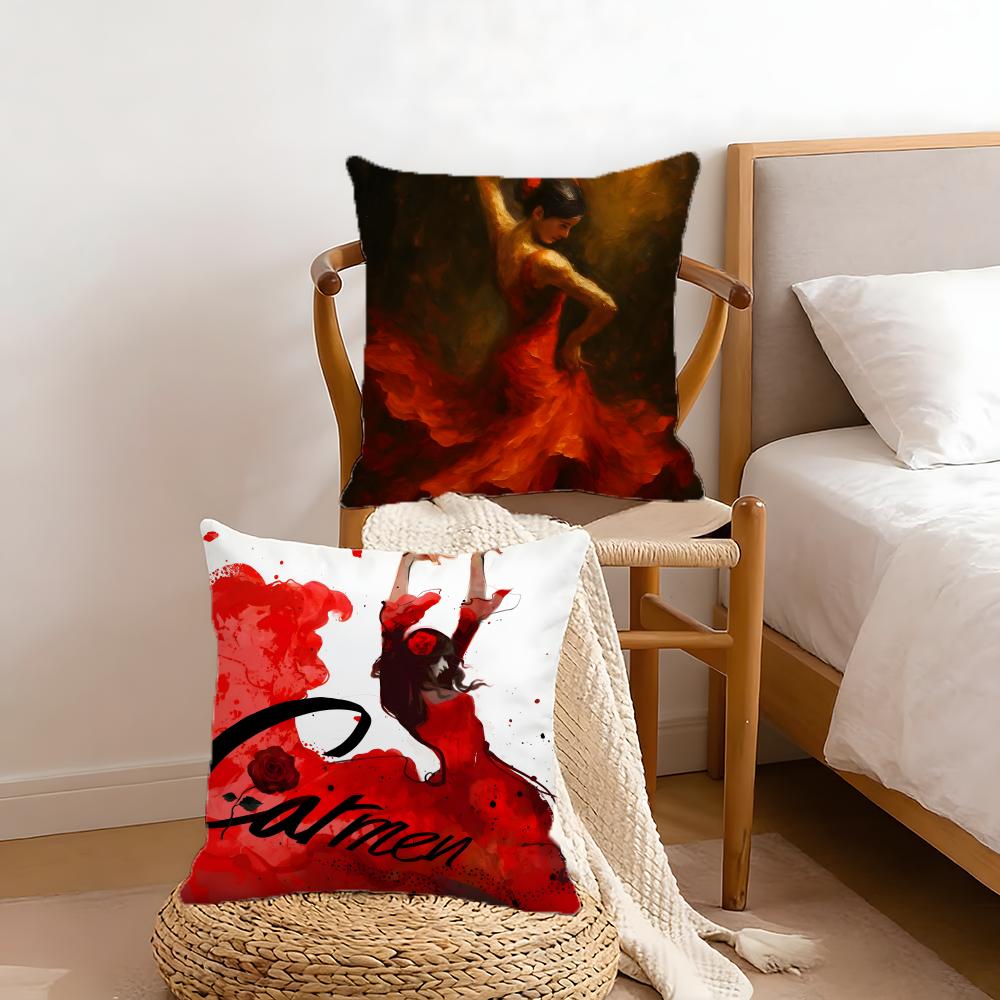 Flamenco Cushion Cover Anti-Dust Mite Short Plush Pillowcase - Invisible Zipper Silky Soft Sofa Cushion Cover