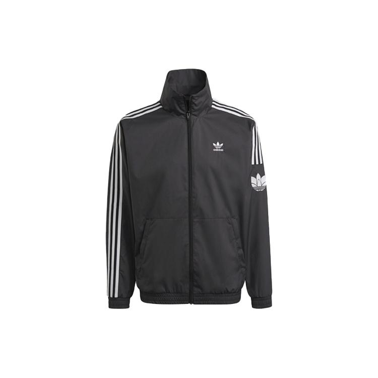 adidas Adicolor 3D Trefoil 3-Stripes Track Jacket Black White Men s GN3535 M