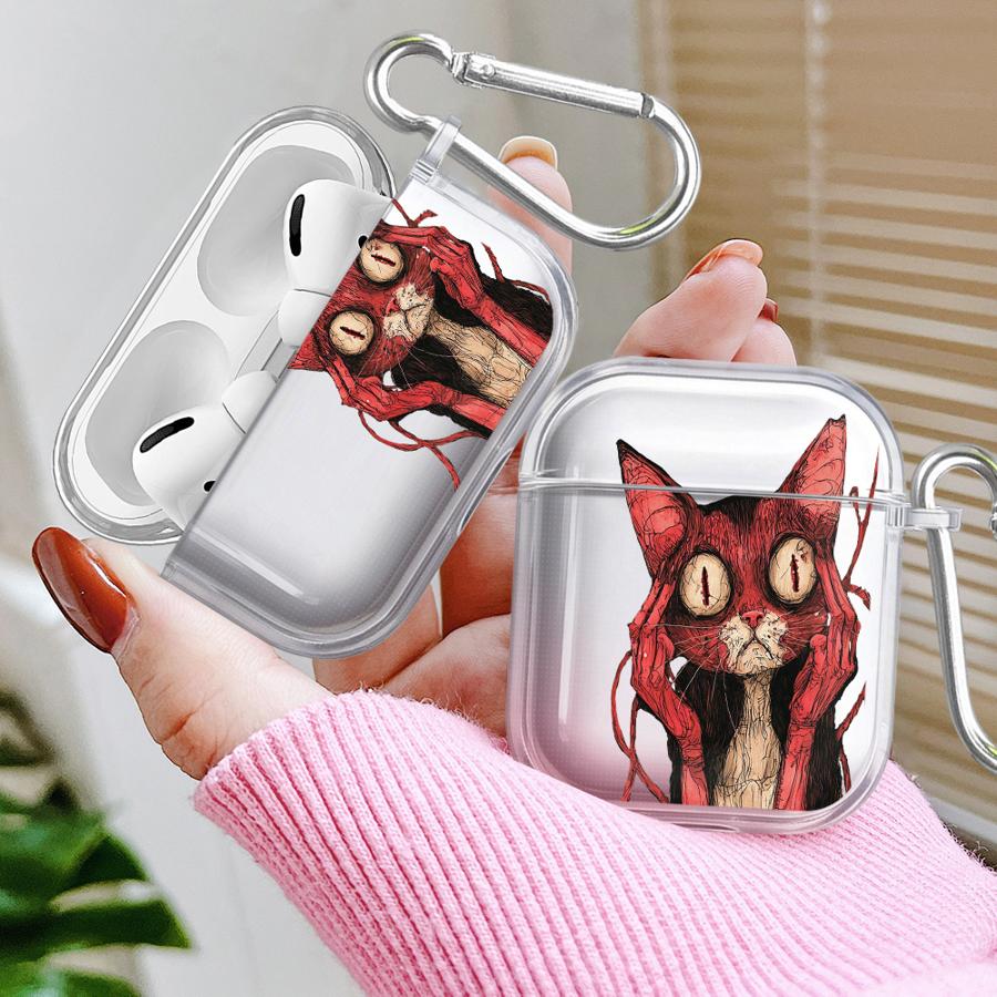 Clear Earphone Cases Cover Case For Airpods 4 Pro 2 Pro3 3 Pro2 1 Cool Cat