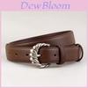 Classic Leather Belt For Women With Nickel Pin Buckle For Business And Casual Wear