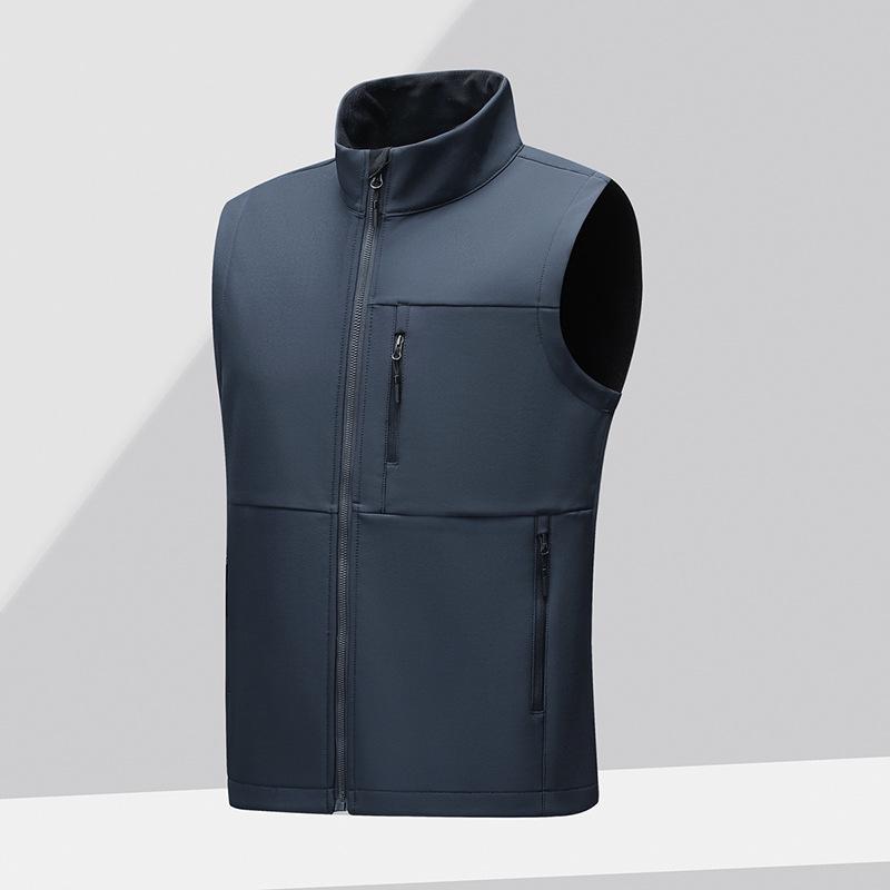 Men's Plus Size Fleece-Lined Soft Shell Sleeveless Vest