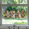 Watercolor Sparrow Branches Glass Stickers for Kitchen, Balcony, Entrance Hall Wall Decoration
