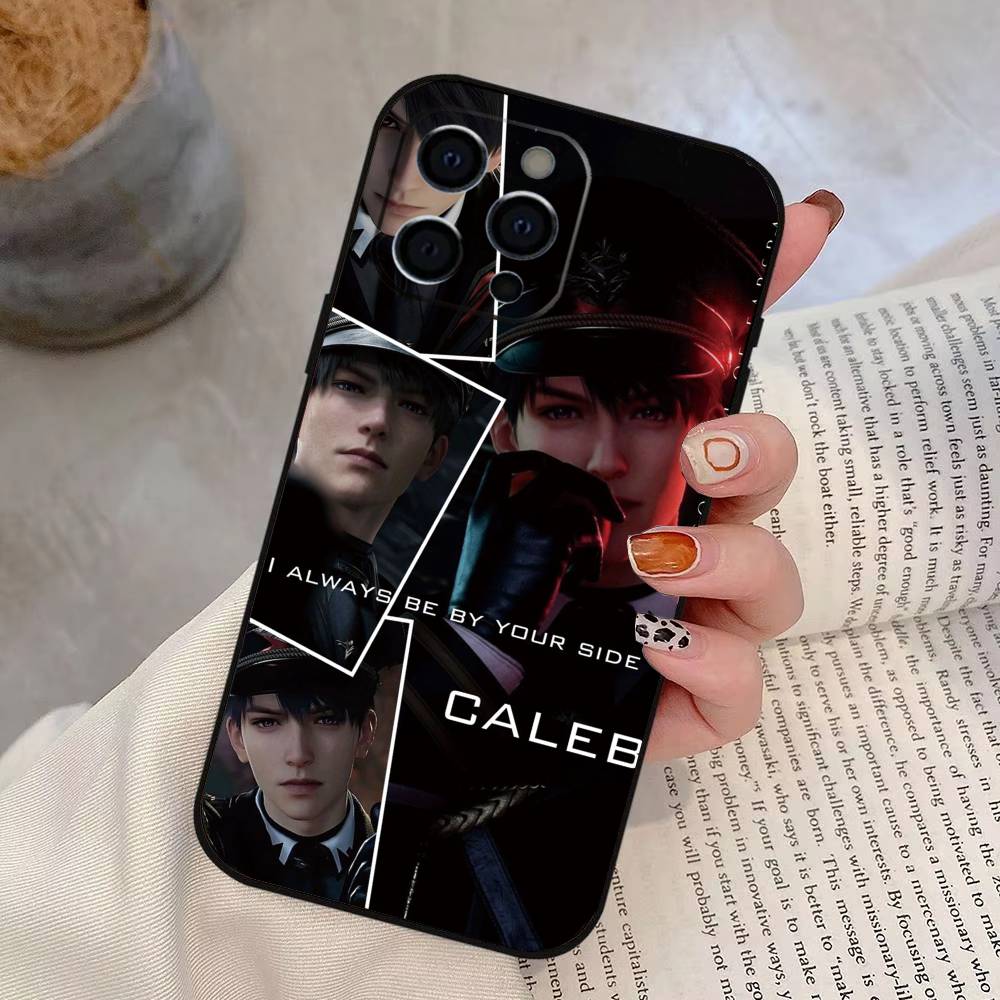 Love D-Deepspac Caleb Phone Case For iPhone 17,16,15,14,13,12,11 Plus,Pro Max,XS,Soft Silicone Black Cover