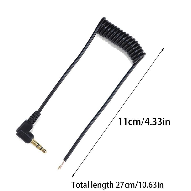 3.5mm Spring Cable Male Adapter 3Pin Extension Wire Repair Cable Adapter For Microphone Studio Equipment Maintenance