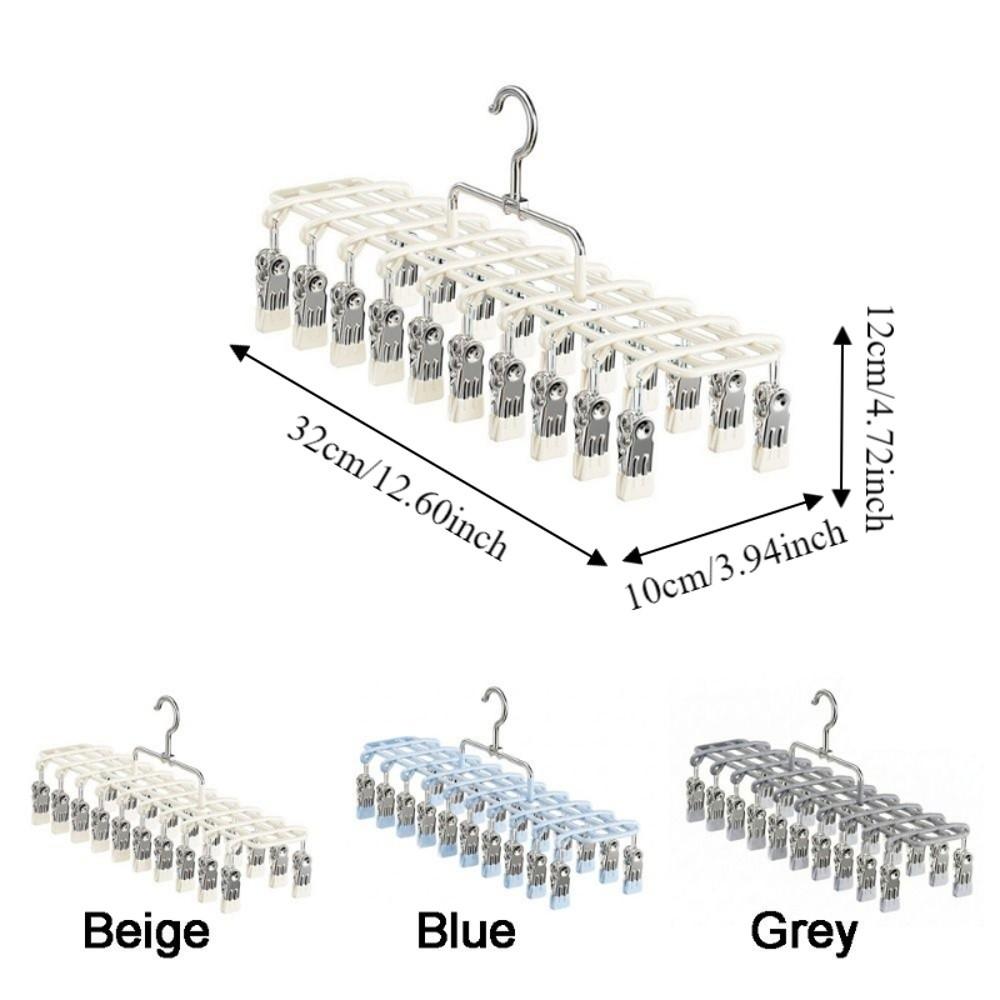 Heavy Duty Multi-Clip Drying Rack Stainless Steel Windproof Clothing Rack Laundry Hanger Outdoor
